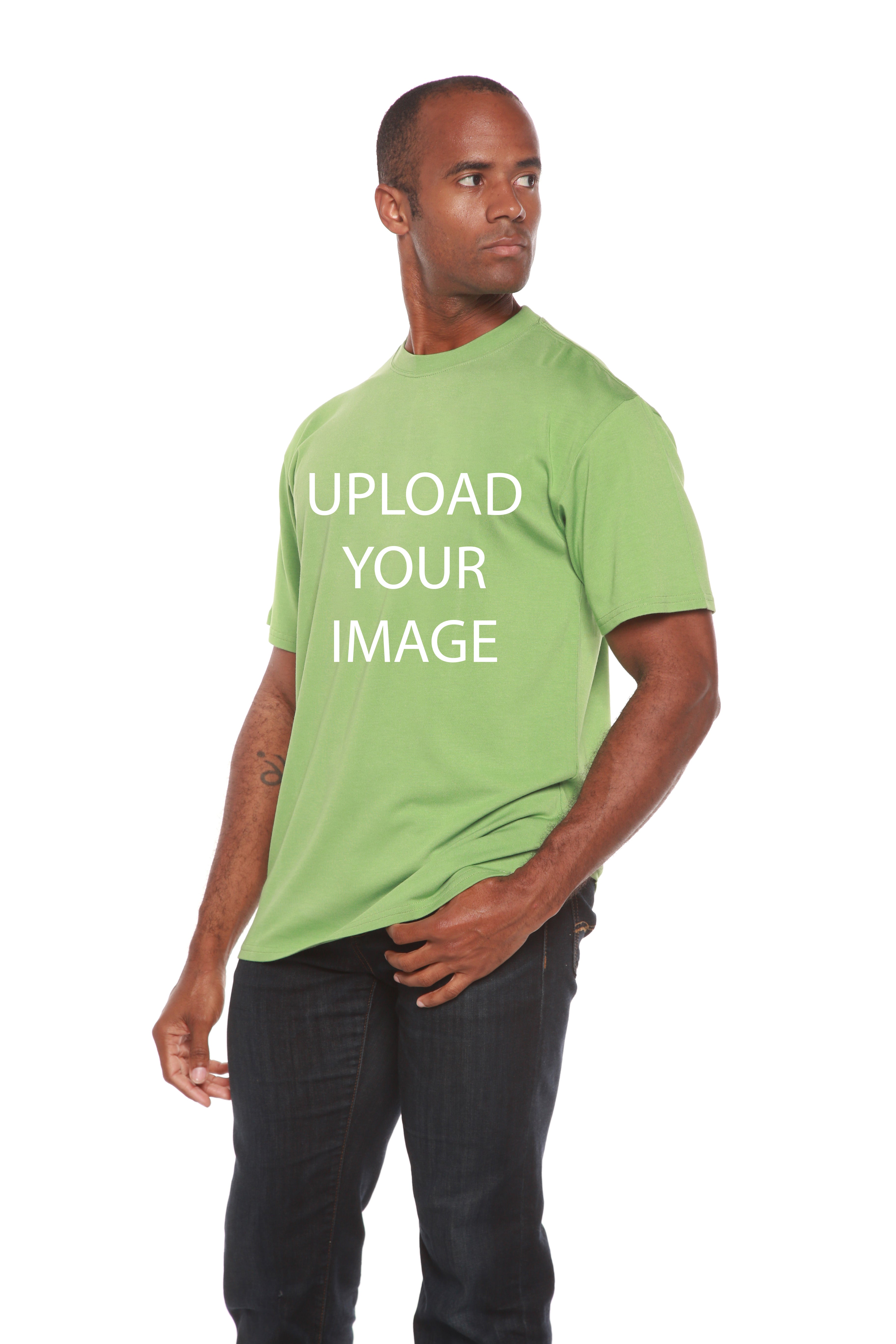 Custom Printed Men's Bamboo Viscose/Organic Cotton Short Sleeve T-Shirt