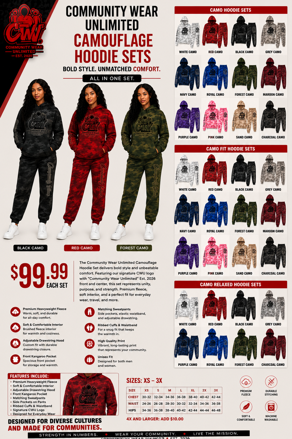 Camouflage hoodie set